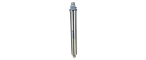 silver, thin, vertical stainless steel Grundfos booster module