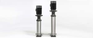 two silver and black vertical grundfos CR, CRN High Pressure Pump